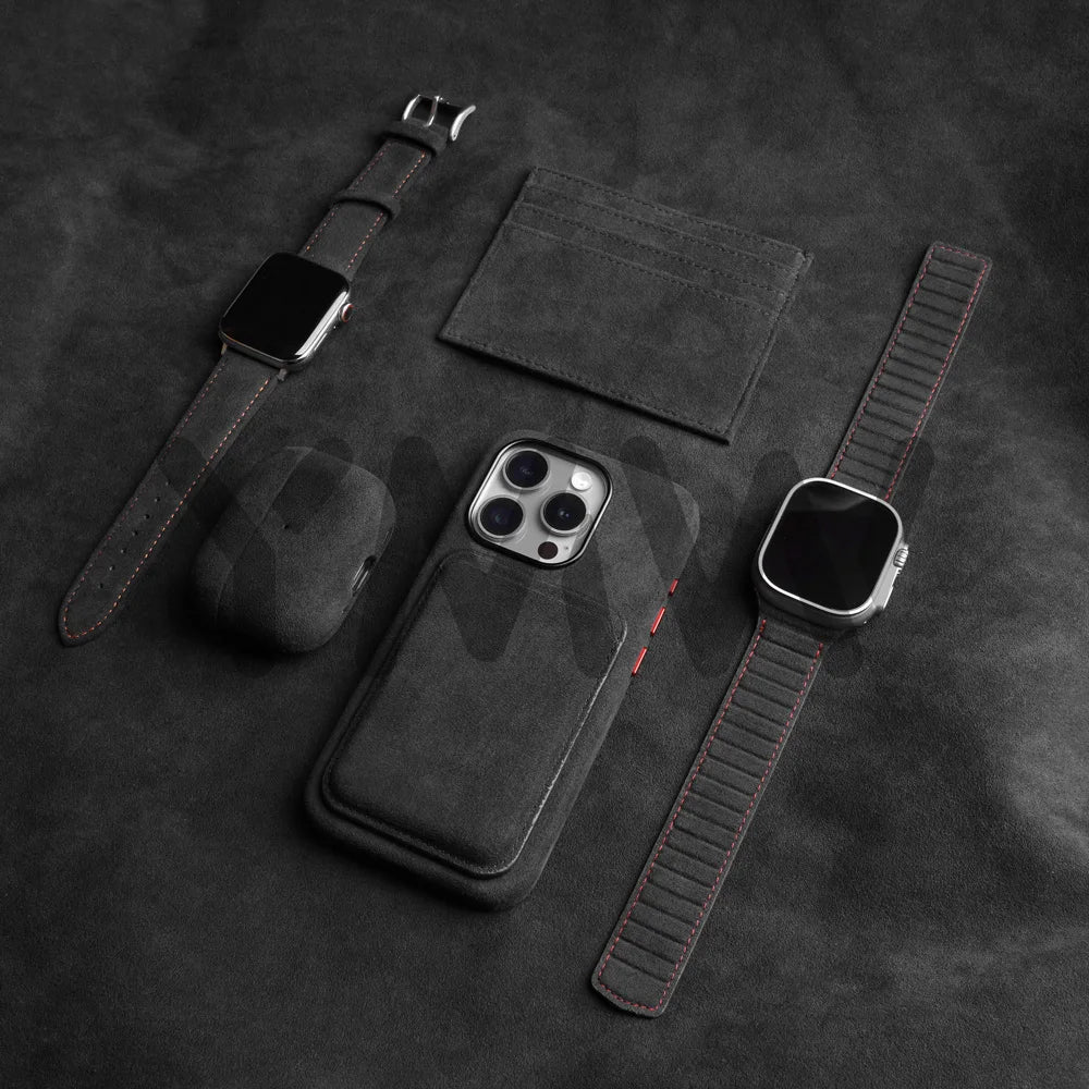 Magnetic Alcantara Strap for Apple Watch Ultra 2, 49mm, 46mm, 45mm, 44mm, Suede Leather Band for iWatch Series 10, 9, 8, 7, 6, 5, SE