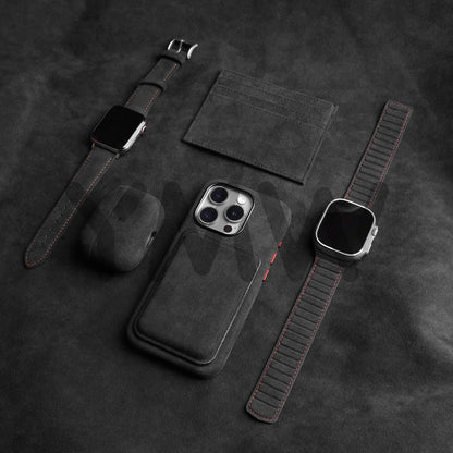 Magnetic Alcantara Strap for Apple Watch Ultra 2, 49mm, 46mm, 45mm, 44mm, Suede Leather Band for iWatch Series 10, 9, 8, 7, 6, 5, SE