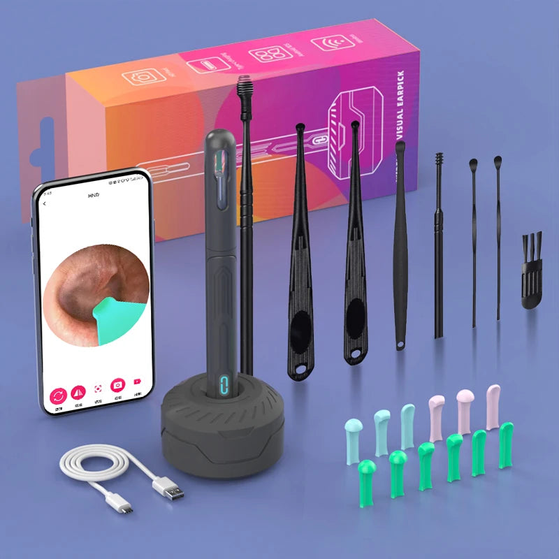 Ear Cleaner with Camera Set – HD Otoscope, USB-C Charging Endoscope, Wax Removal Tool & Earpick, NK3 Pro Ear Cleaning Set