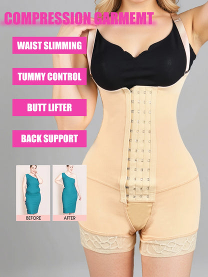 Women’s Compression Body Shaper – Colombian Fajas Butt Lifter Slimming Corset for Post-Surgery Support