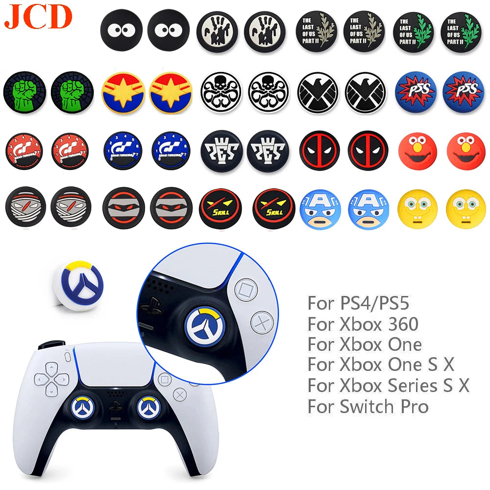 2PCS Silicone Thumbstick Grip Caps - Protective Joystick Covers for PS5, PS4, Xbox Series X/S Controllers
