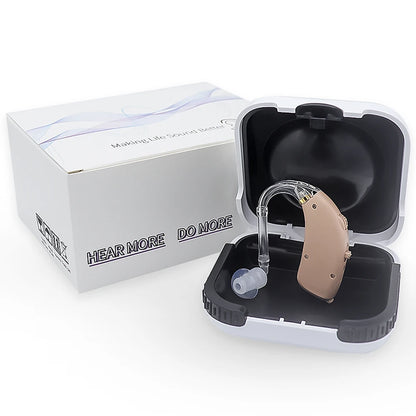 Digital BTE Hearing Aid - Adjustable Tone Portable Sound Amplifier for Seniors & Adults