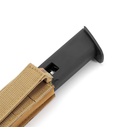 Laser Cut MOLLE 9mm Magazine Pouch – Single Mag Bag for Glock 17, M9 – Includes Flashlight Pouch & Knife Holster – Hunting Gear