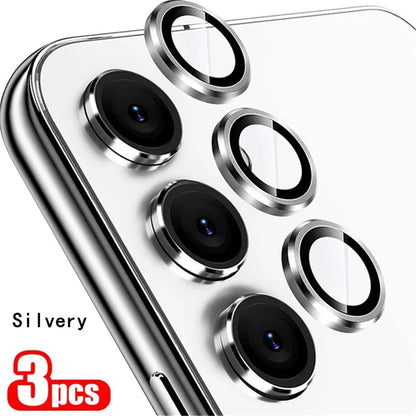 3Pcs Metallic Lens Protector Cover - Full Camera Protection for Samsung Galaxy S25 Plus S24 S23 FE A15 A35 A55 Series
