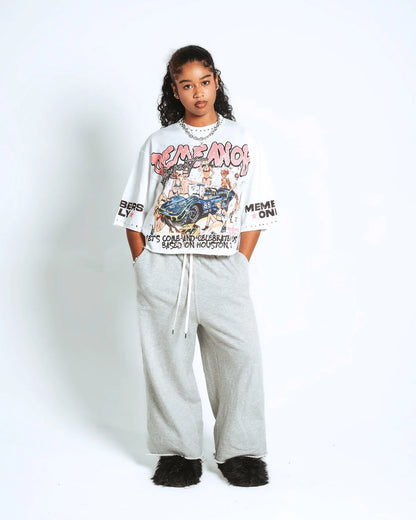 Women’s Harajuku Klein Stone Embroidery Crop Tee – Y2K Gothic Graphic, Cotton Loose Long Sleeve Hip Hop T-Shirt