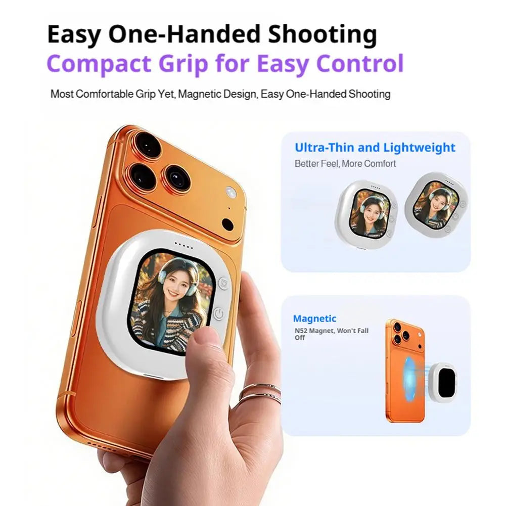 Mini Wireless Selfie Monitor - Magnetic Phone Back Camera Screen for Vlog & Live Video Recording