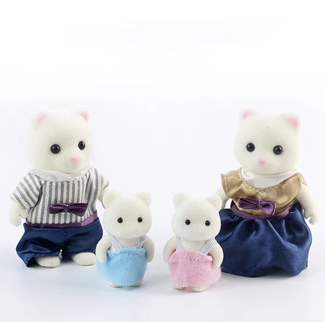 Simulation Forest Rabbit Family Playset – Mini DIY Rabbit & Bear Figure Toys for Kids Gifts
