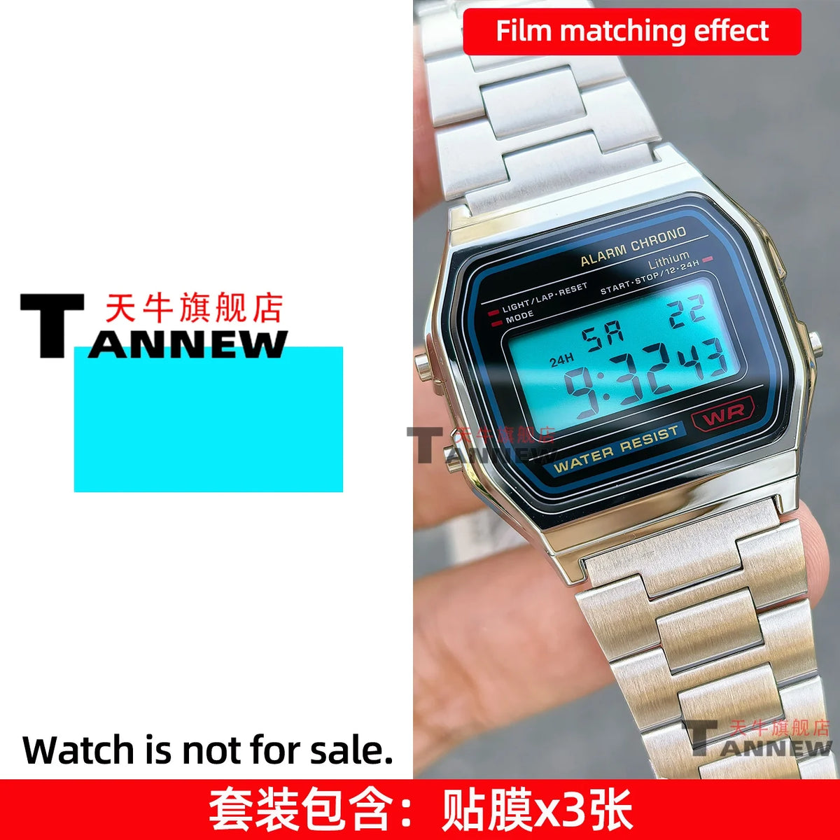 Casio F-91W A158W A168 Mod Kit - STN HD Display, Rainbow Gradient Display Sticker & Complete Watch Makeover Set