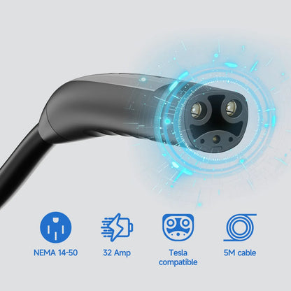 AFEEV 3.5KW/7KW Portable EV Charger for Tesla Model 3/X/Y/S Highland 2024 – Fast Charging Cable with CEE Plug & Wallbox