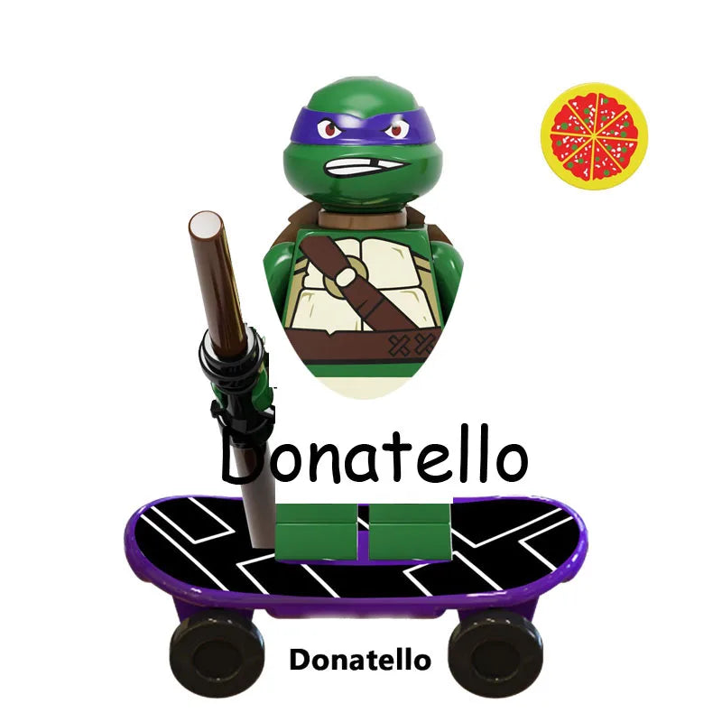 Ninja Turtles Building Block Action Figures – Leonardo, Raphael, Michelangelo, Donatello, Shredder & Splinter Cartoon Movie Toy Set