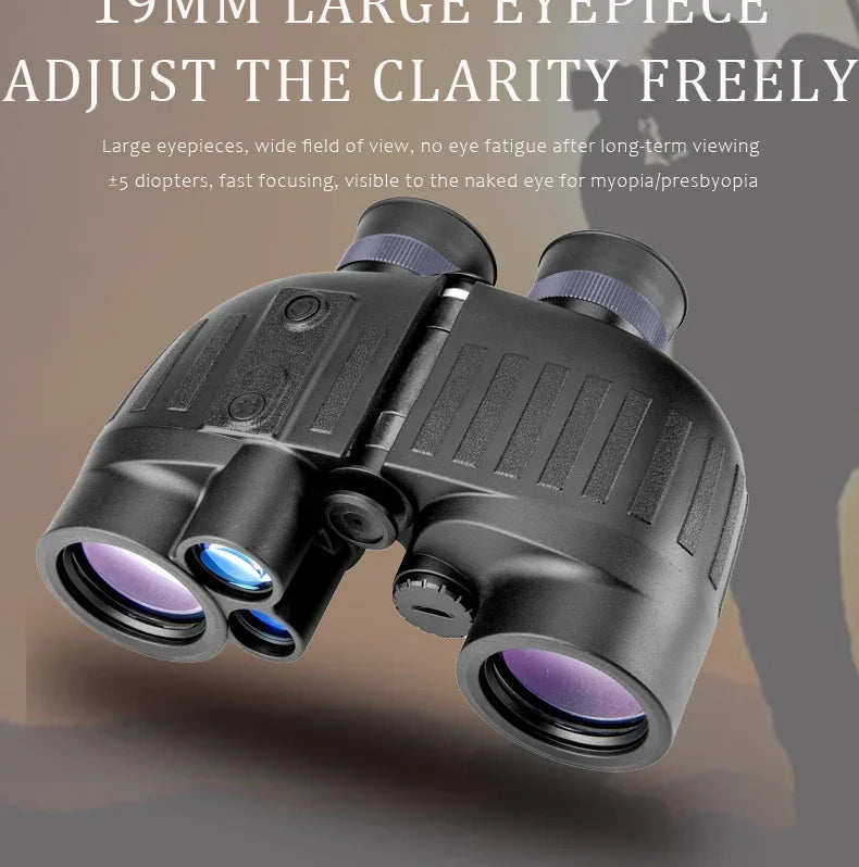 1500m Marine Binoculars for Adults – 8x40 with Rangefinder, Compass, IP65 Waterproof, UHD Field of View 8°