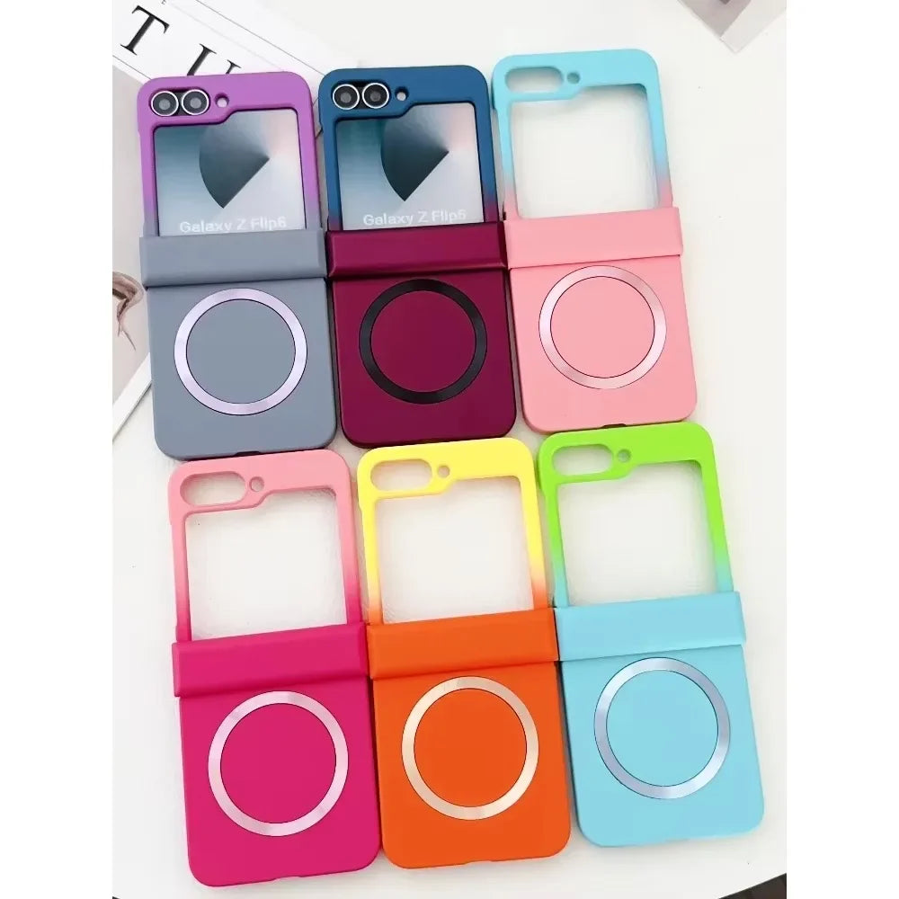 Samsung Galaxy Z Flip 3–7 FE Magnetic Case - Gradient MagSafe-Compatible Hard Shell with Hinge Protection