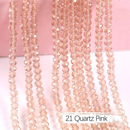 Austria Crystal Rondelle Beads - 2mm/4mm/6mm/8mm Faceted Glass Spacer Beads for DIY Jewelry & Bracelet Making