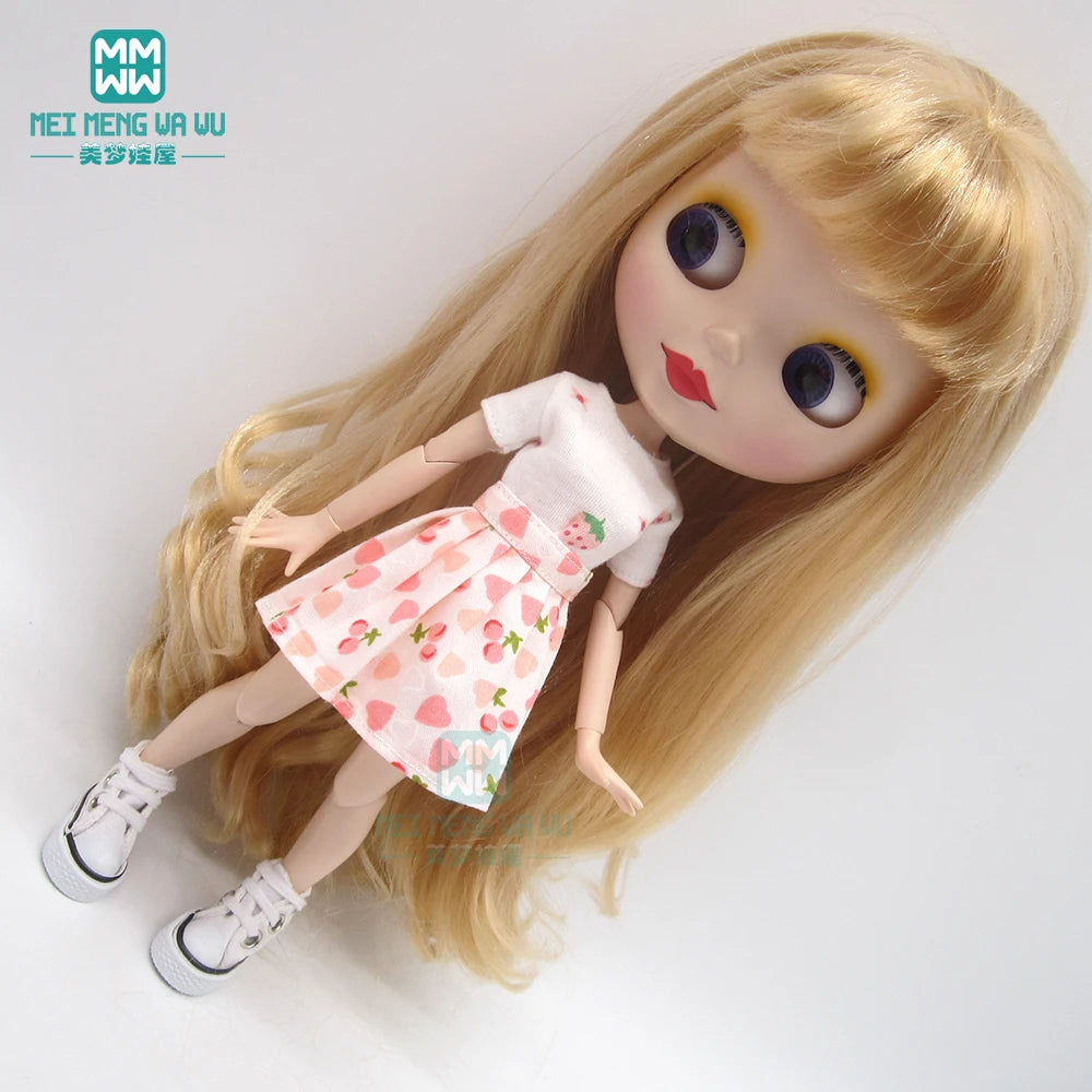 Blythe Doll Accessories Set – Fashion Sweatshirt, Shoe Covers & Sneakers for Blythe & Azone Dolls, Christmas Gift