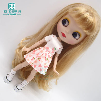 Blythe Doll Accessories Set – Fashion Sweatshirt, Shoe Covers & Sneakers for Blythe & Azone Dolls, Christmas Gift