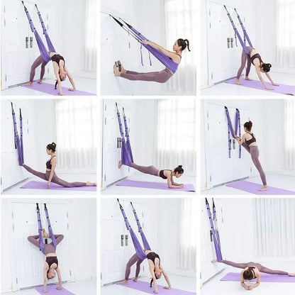 Aerial Yoga Rope - Straight Horse Crotch Open Elastic Yoga Belt for Split Lower Waist Training, Inverted Rope Pull Extension Belt
