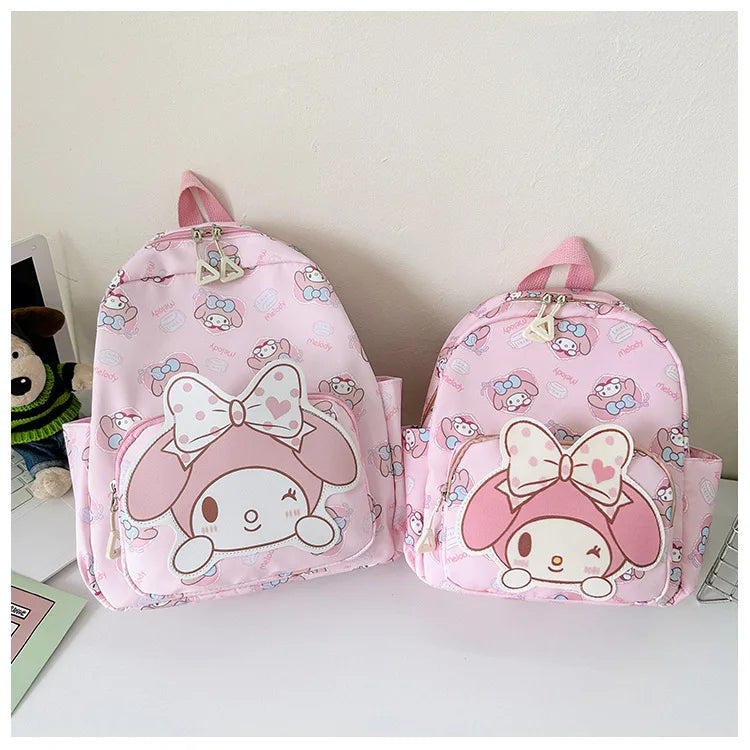 Anime Cartoon Kuromi, Melody & Cinnamoroll Backpack – Kawaii Canvas Schoolbag for Boys & Girls, Hello Kitty Fashion Kids Backpack