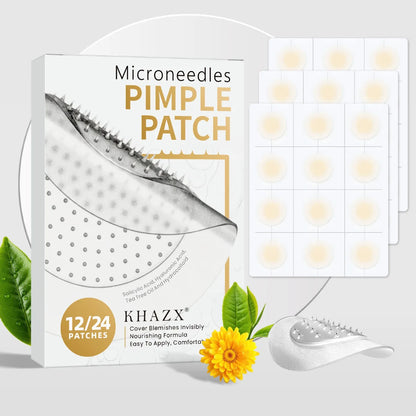 Microneedle Pimple Patches - 24-Pack Hydrocolloid Microdart Acne & Blemish Treatment Patches