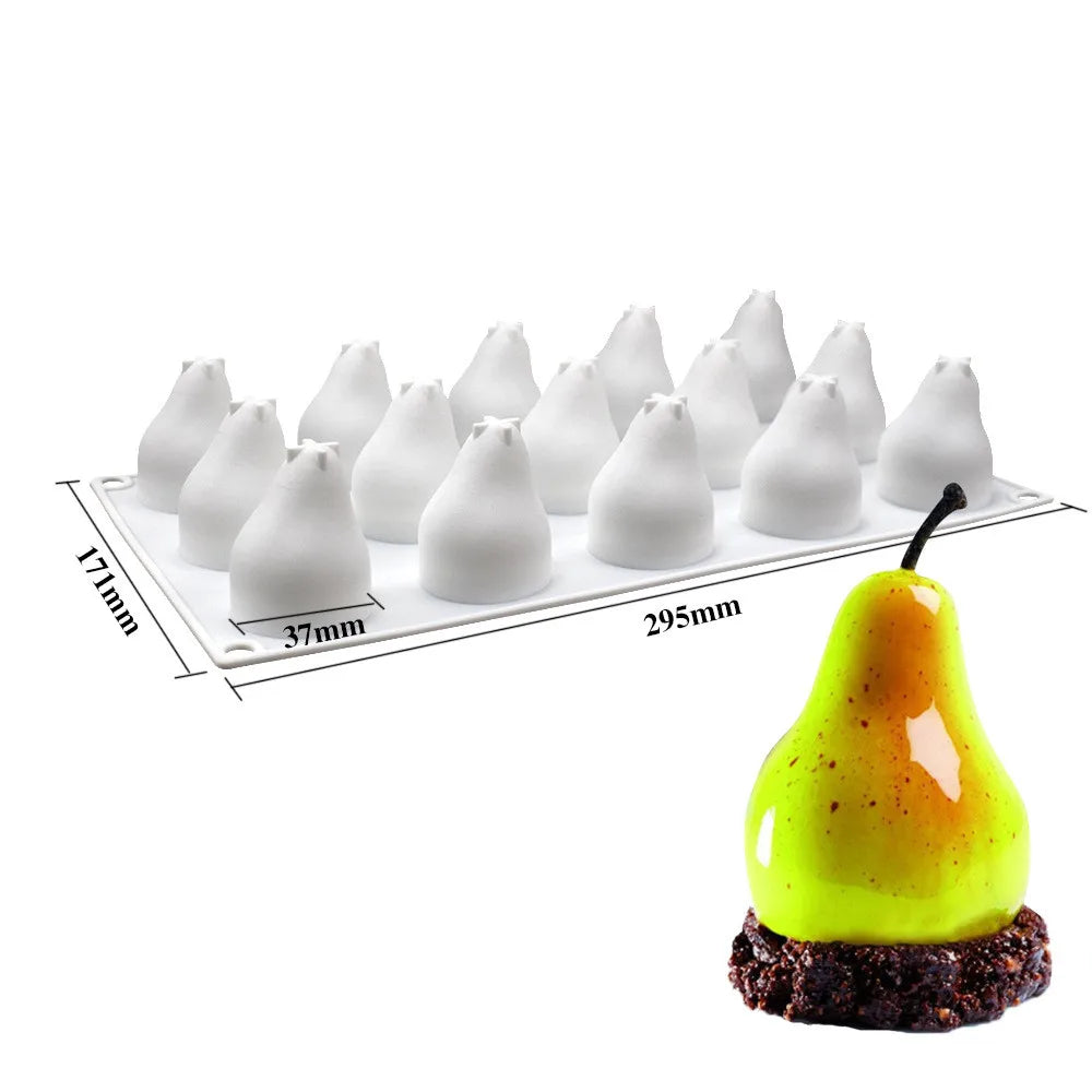 Fruit Series Silicone Cake Mold — Pineapple, Pear, Peach, Mango, Orange & Strawberry for French Dessert & Mousse Baking