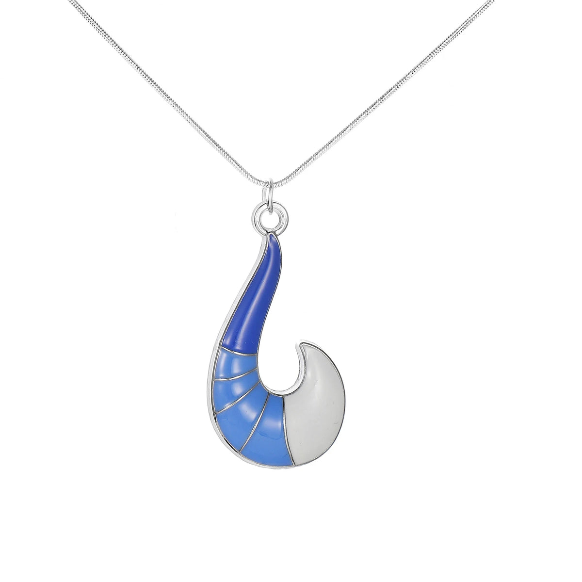 Blue Geometric Fox Tail Pendant Necklace - Unisex Anime-Inspired Fashion Jewelry and Trendy Gift Accessory