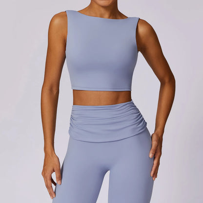 NCLAGEN Women’s High-Support Sports Bra – Breathable Open-Back Yoga & Fitness Tank Top with Removable Pads