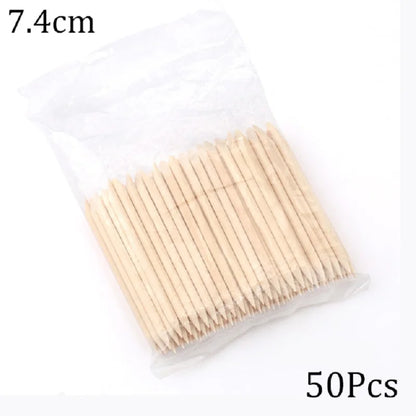 100/50PCS Orange Wood Nail Art Sticks - Cuticle Pusher, Rhinestone Remover & Manicure Pedicure Care Tools