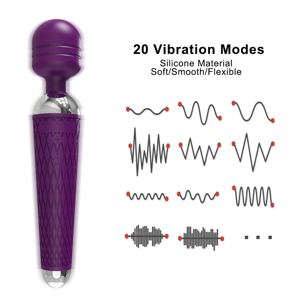 20-Speed Powerful AV Vibrator Magic-Wand - Clitoris Stimulator Sex Toy for Women - G-Spot Massager Erotic Product