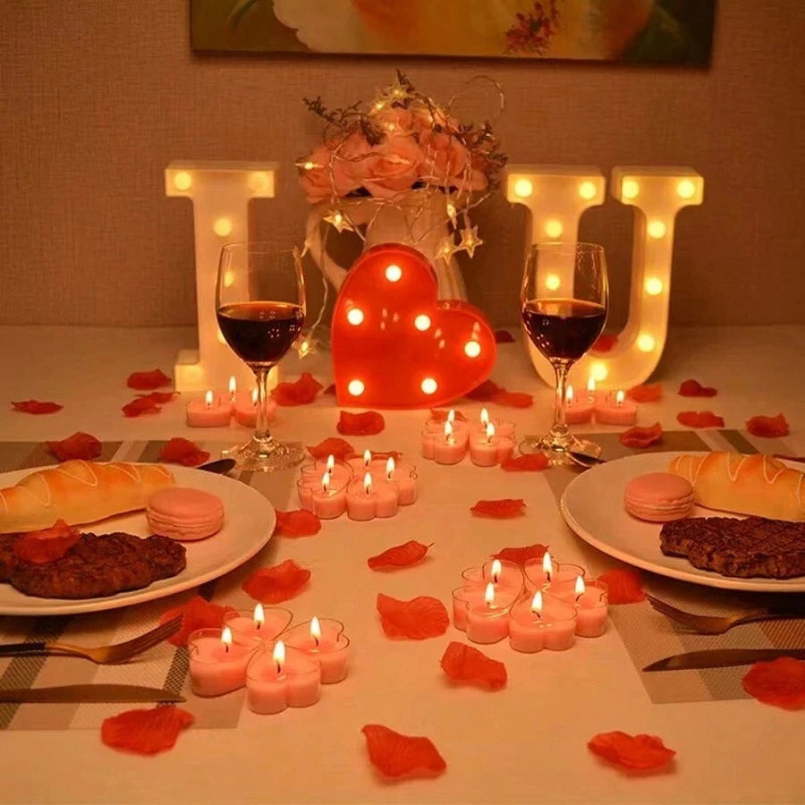 9pcs Heart-Shaped Scented Tea Candles – Valentine's Day Romantic Love Candles for Proposals, Weddings, & Anniversaries