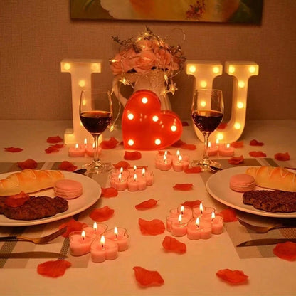 9pcs Heart-Shaped Scented Tea Candles – Valentine's Day Romantic Love Candles for Proposals, Weddings, & Anniversaries