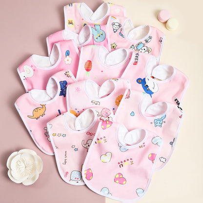 Cotton Baby Bib Set - 4/6/8/10PCS Waterproof Feeding Bibs & Toddler Scarf Protection for Newborn Boys Girls
