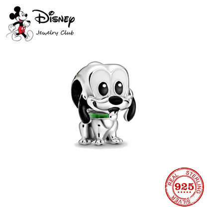 New 925 Sterling Silver Mickey Minnie Vinnie Charm – Beaded Fit for Original Pendant Bracelet, DIY Ladies Jewelry