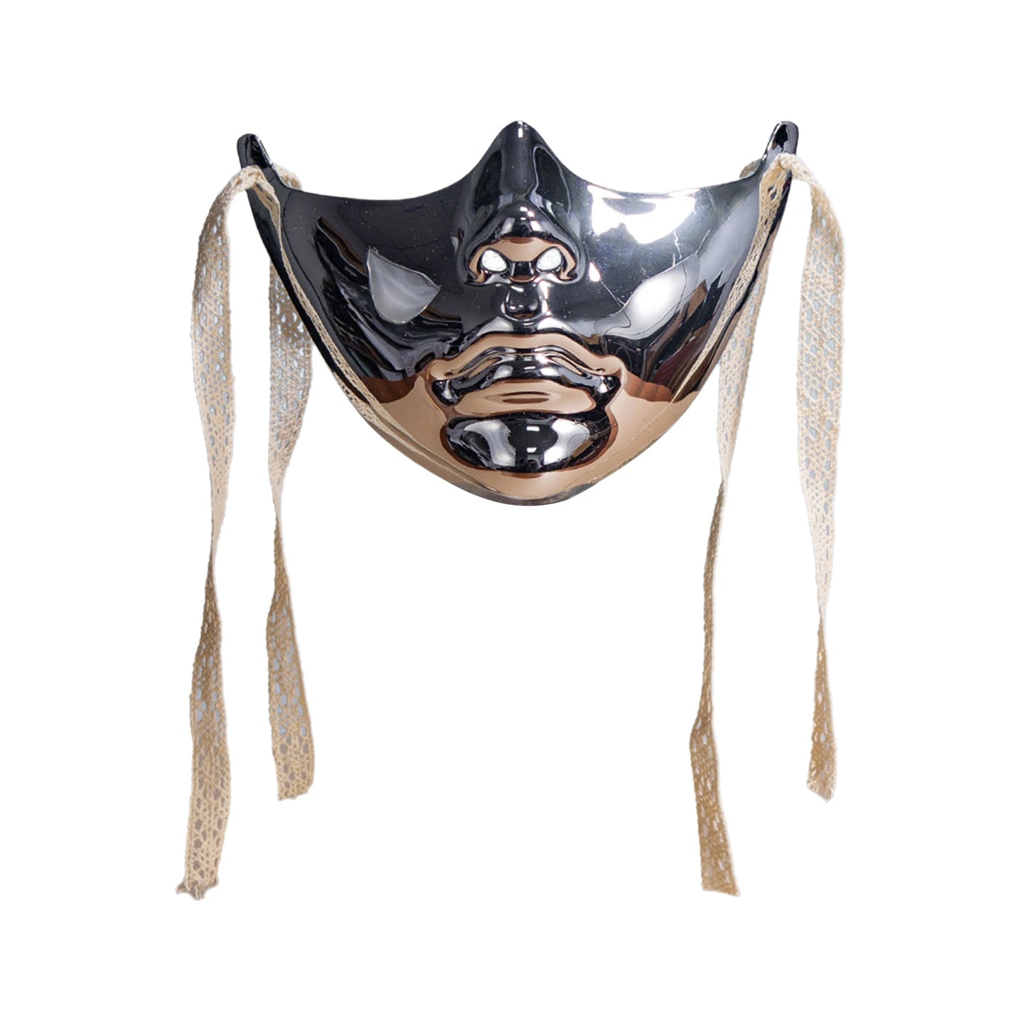 Cyberpunk Mechanical Half Face Mask — Technological Wings Mask for Men & Women, Halloween, Carnival, Dress-Up Props