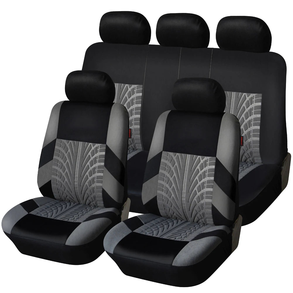 Brand Embroidery Universal Car Seat Cover Set with Organizer – Premium Interior Protection for Golf 4, Citroen C4, IZH 2126, Hyundai i20 & Honda Models