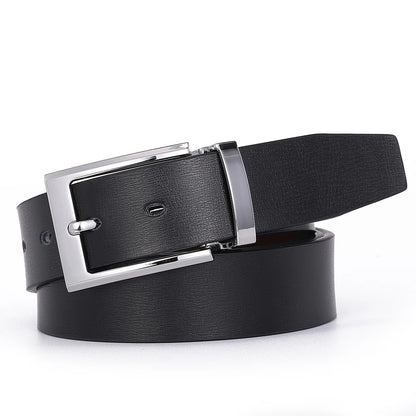 Men’s Pin Buckle Cowskin Leather Belt – High-Quality Designer Waist Strap, Luxury Fashion Accessory