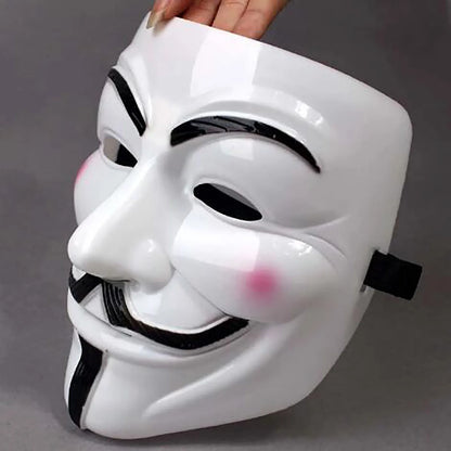 Anonymous Movie Masquerade Face Mask – Halloween Cosplay Prop for Adults & Kids