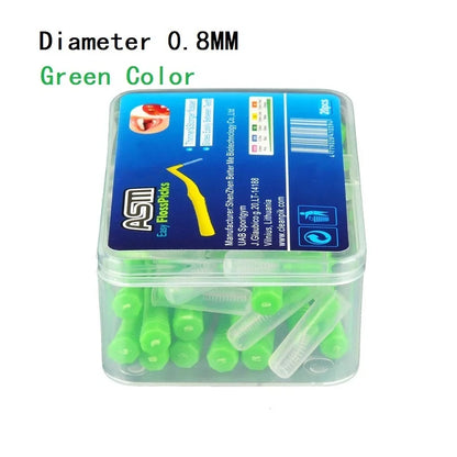 20-Piece L-Shaped Interdental Brushes – Push-Pull Orthodontic Toothpicks for Teeth Cleaning and Oral Hygiene
