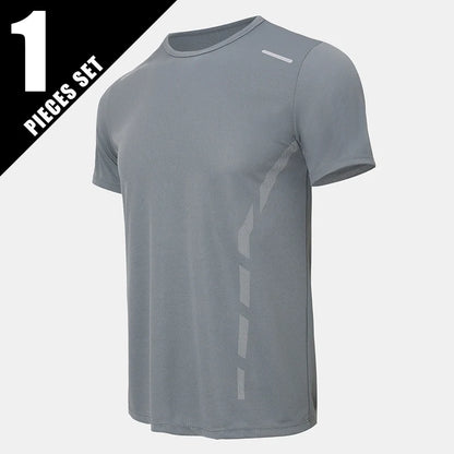 Men’s Summer Quick-Dry Sports T-Shirt – Printed Short Sleeve Loose Fit Athletic Running & Fitness Top for Teens and Adults