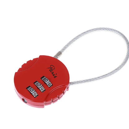 3-Dial Combination Padlock | Metal Code Lock for Suitcases, Luggage & Anti-Theft Mini Coded Lock (4x4cm)