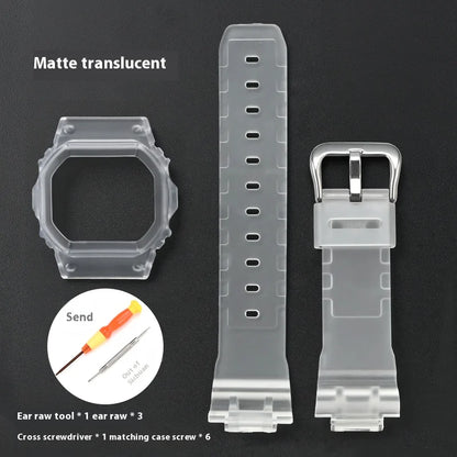 Silicone Watch Band and Case for Casio G-Shock DW-5600, DW-5610, GW-M5610 & GWB5600 - Sport Replacement Strap Set