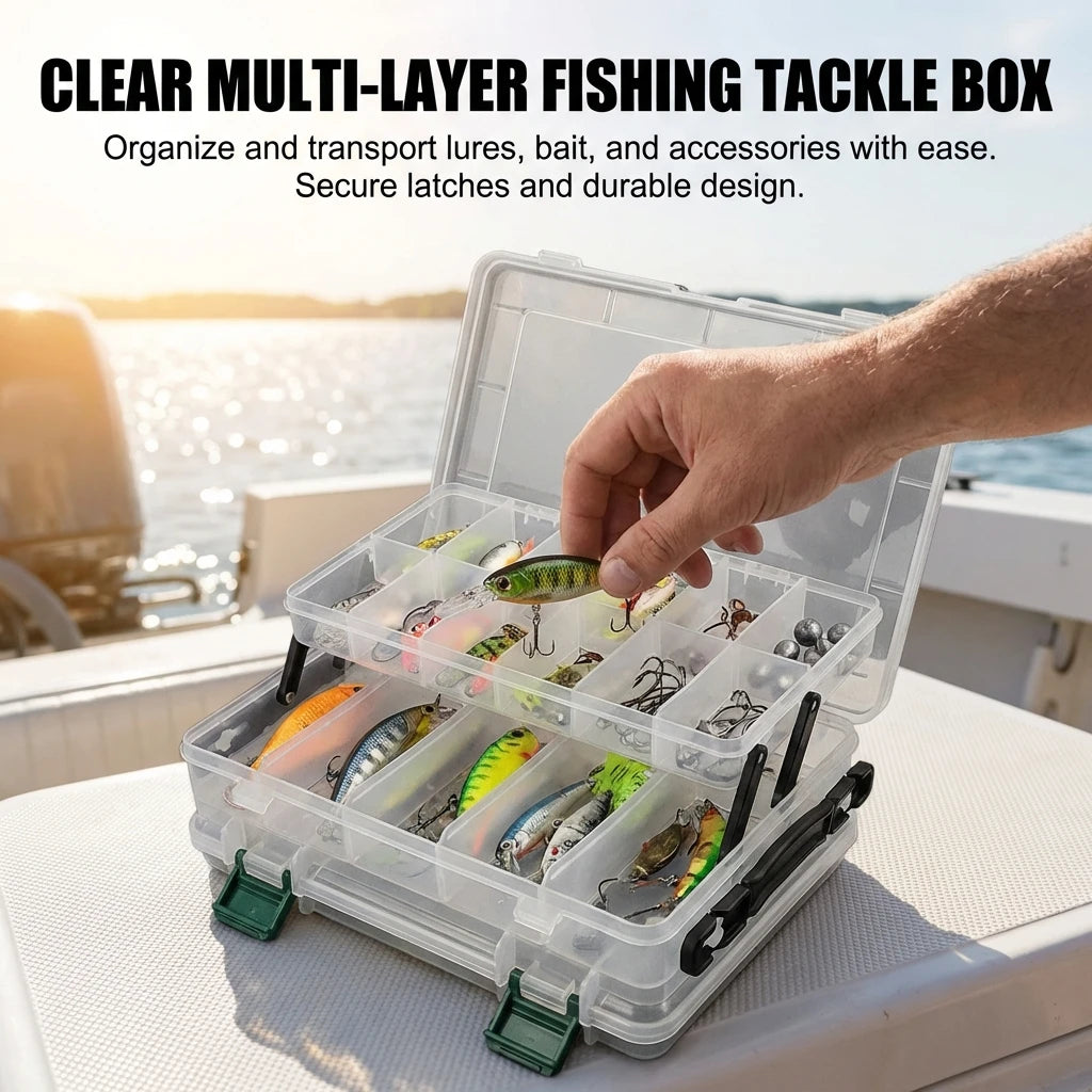 Double-Layer Fishing Tackle Box - Portable Bait & Lure Storage Organizer with Handle