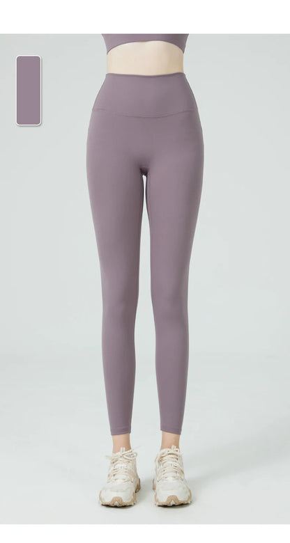 Naked Feel Butt-Lifting Yoga Leggings for Women – High Waist Sports Tights with Hidden Waist Pockets, Gym Fitness Wear