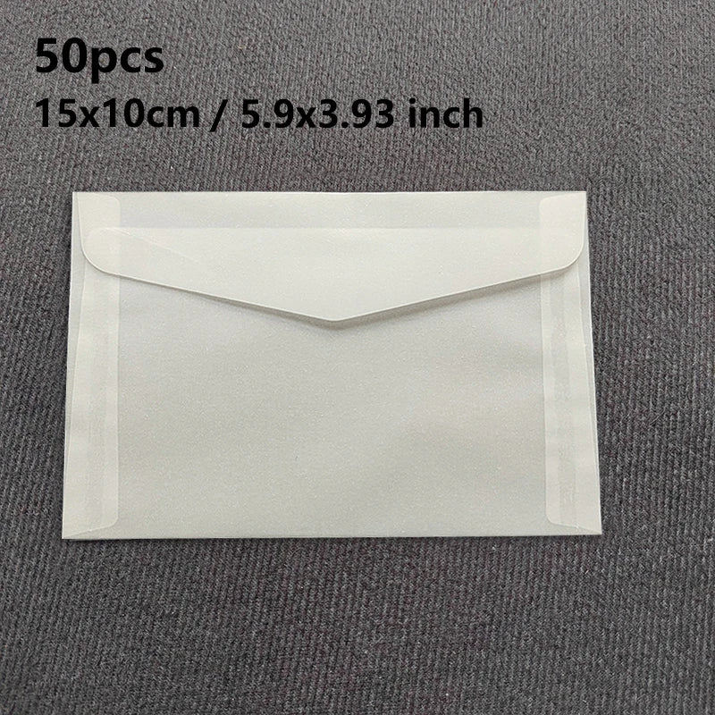50 Pcs Blank Translucent Envelopes – for Invitations, Postcards, Gift Boxes, Wedding & Business Letters