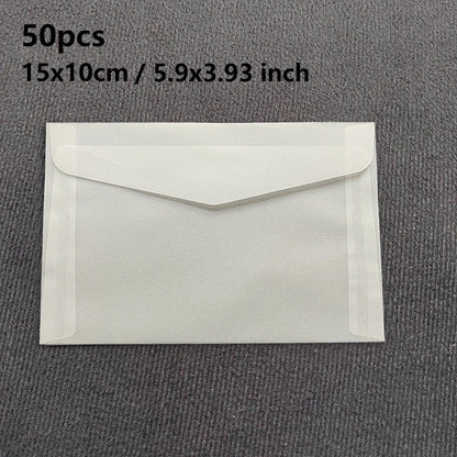 50 Pcs Blank Translucent Envelopes – for Invitations, Postcards, Gift Boxes, Wedding & Business Letters