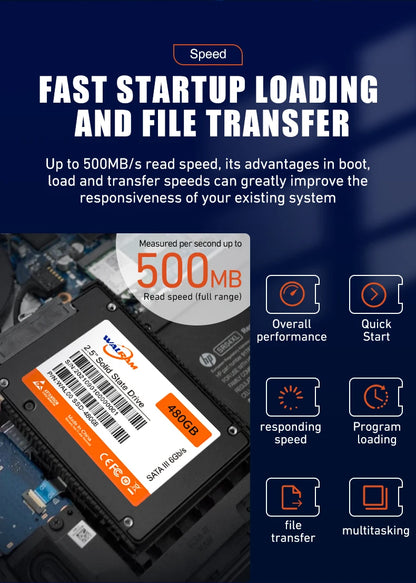 Walram SSD – 1TB, 512GB, 240GB, 256GB, 120GB, 480GB, 500GB SATA3 Solid State Drive for Desktop & Laptop
