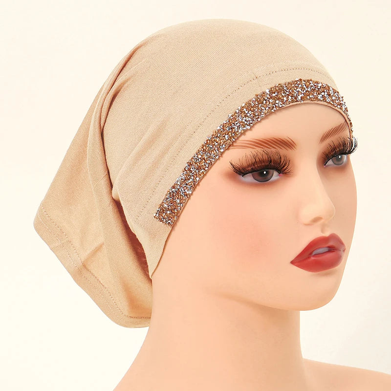 Women’s Modal Cotton Hijab Undercap - Soft Stretchy Diamond Bonnet for Muslim Headscarf & Turban Styling