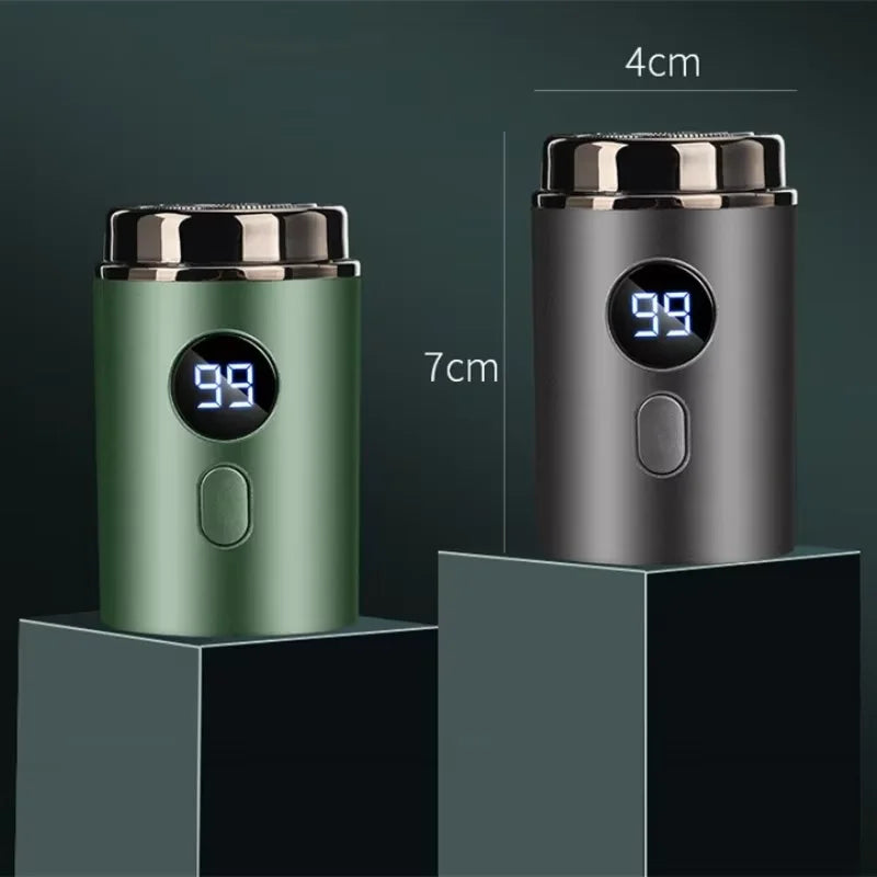 Men’s Electric Mini Shaver | Rechargeable Type-C LED Display Wet & Dry Razor for Home & Travel