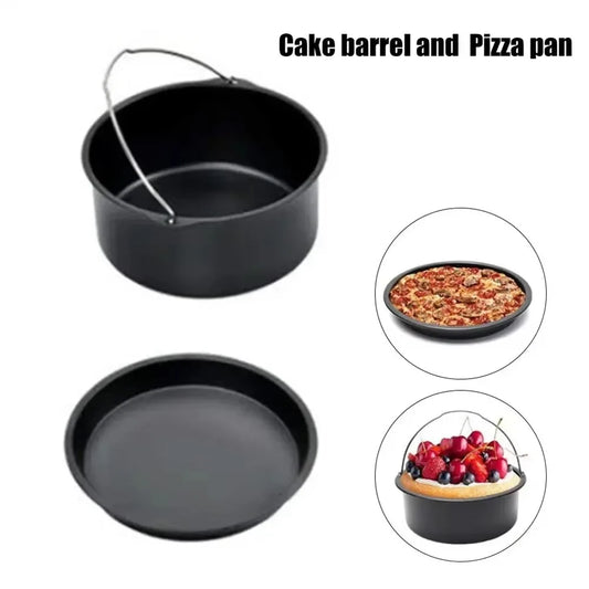 Non-Stick Cake Pan - 6/7/8 Inch Oven & Air Fryer Bakeware with Handles for Pizza, Cakes & Desserts
