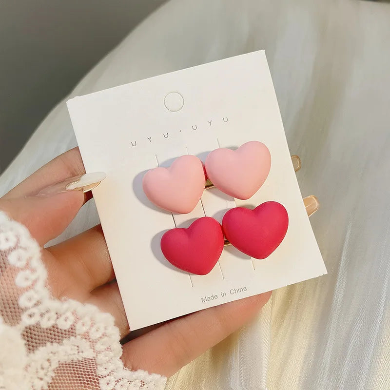 Cute Love Acrylic Hair Clips –  Frosted Barrettes for Girls Fashion Hair Accessories & Trendy Jewelry Pins