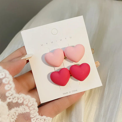 Cute Love Acrylic Hair Clips –  Frosted Barrettes for Girls Fashion Hair Accessories & Trendy Jewelry Pins