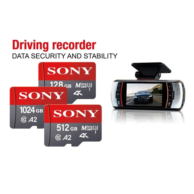 SONY 1024GB Micro SD Card – Class 10 High-Speed A2 TF Flash Memory for Xiaomi, Camera, Phone & Drone, 4K Ultra-HD Video